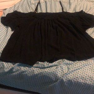 black low shoulder shirt